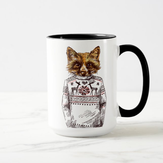 Foxy gekleideter Fox Tasse (Rechts)