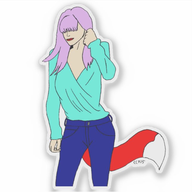 Foxy Girl Aufkleber (Vorderseite)