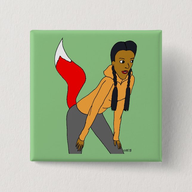 Foxy Girl Button (Vorderseite)
