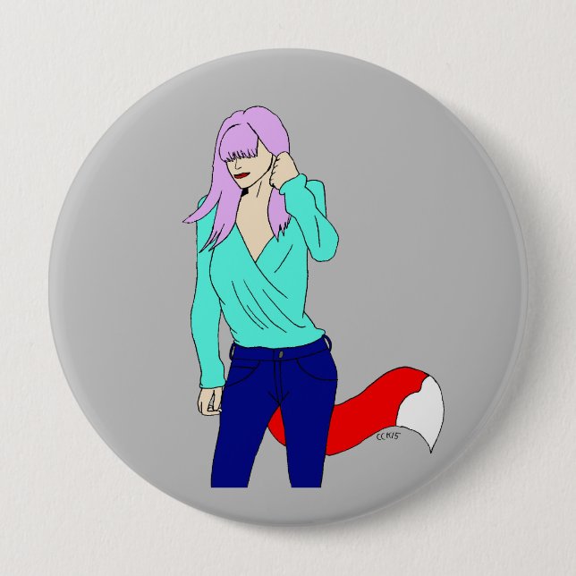 Foxy Girl Button (Vorderseite)
