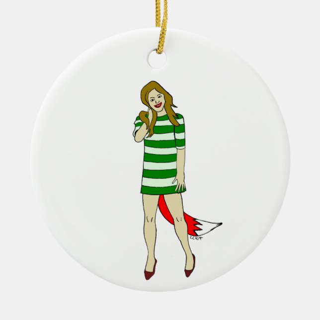 Foxy Girl Keramik Ornament (Vorne)