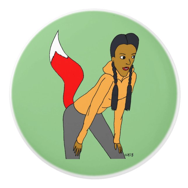 Foxy Girl Keramikknauf (Vorderseite)