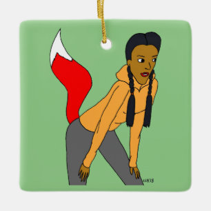 Foxy Girl Keramikornament