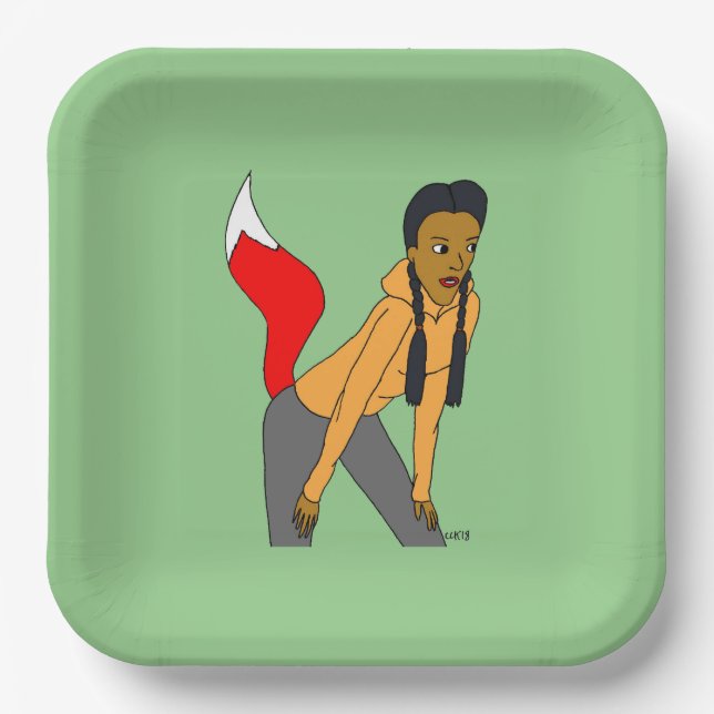 Foxy Girl Pappteller (Vorderseite)