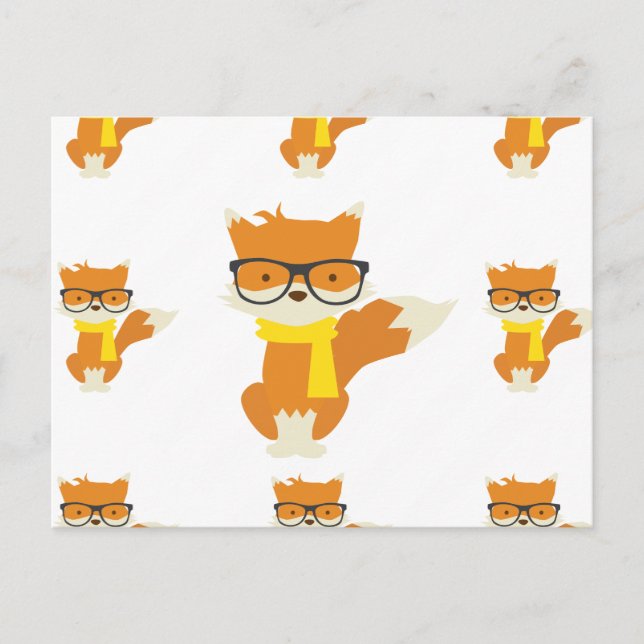 Foxy Hipster Postkarte (Vorderseite)