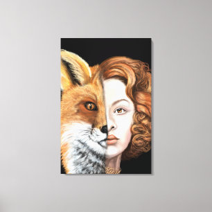 Foxy Lady - Facebook Canvas Print - Malerei Art Leinwanddruck