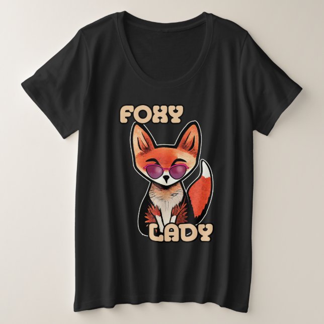 Foxy Lady | Niedlich Fox Große Größe T-Shirt (Design vorne)