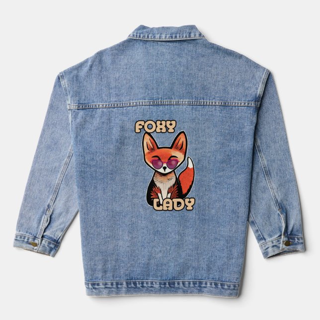 Foxy Lady | Niedlich Fox Jeansjacke (Rückseite)