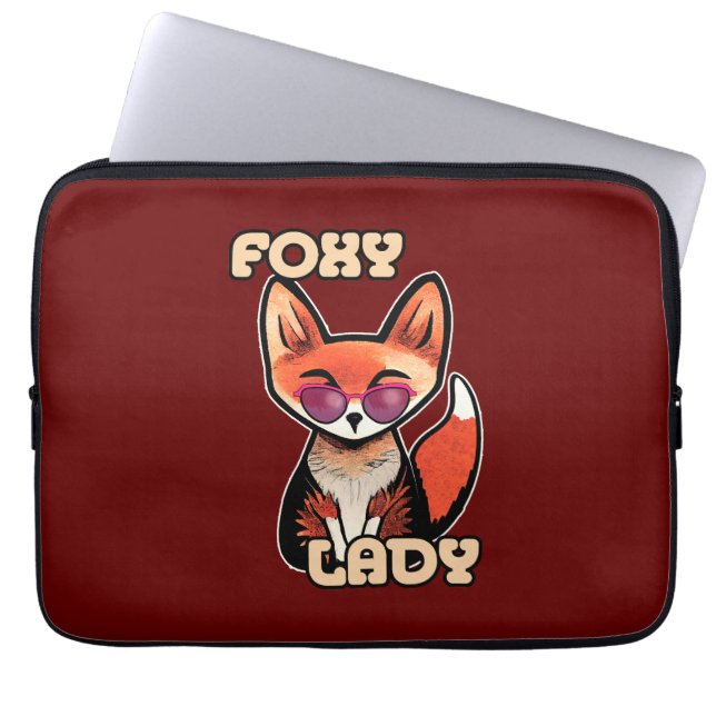 Foxy Lady | Niedlich Fox Laptopschutzhülle (Vorderseite)