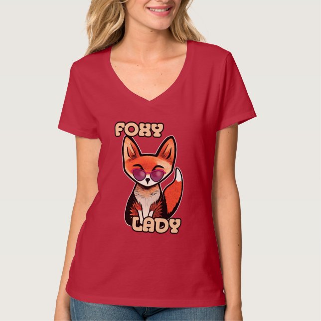 Foxy Lady | Niedlich Fox T-Shirt (Vorderseite)