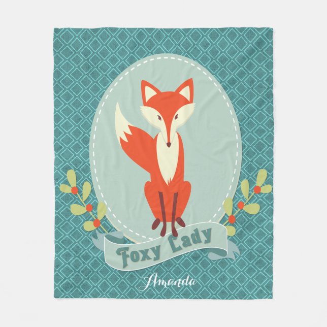 Foxy Lady Raute Fleecedecke (Vorderseite)