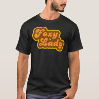 Foxy Lady - Retro-70er - Logo-Angepasster T - Shir