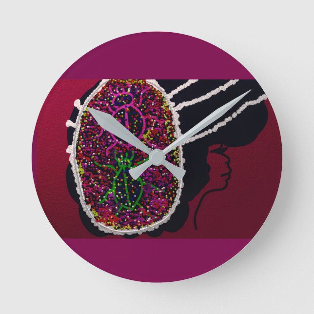 Foxy Ladybug Bride Runde Wanduhr (Vorderseite)
