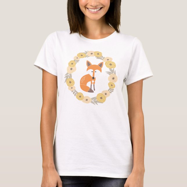 Foxy langes Hülsen-Vorgespinst-mit BlumenT-Shirt T-Shirt (Vorderseite)