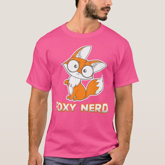 Foxy Nerd Funny Nerdy Fox mit Brille T-Shirt (Vorderseite)