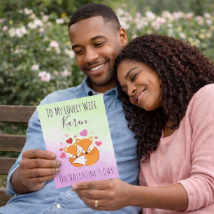 Foxy Pink und Green Valentine's Day für sie Feiertagskarte