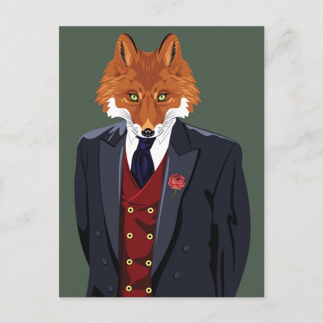 Foxy Portrait Postkarte (Vorderseite)