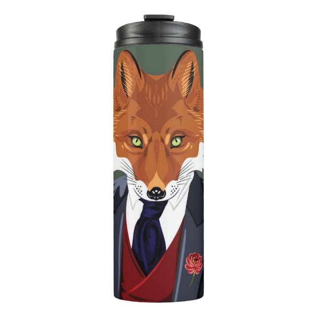Foxy Porträt Thermosbecher (Vorderseite)