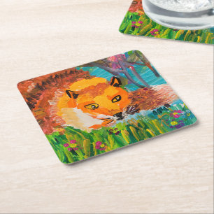 Foxy Rechteckiger Pappuntersetzer