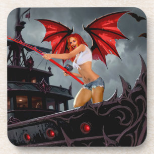 Foxy Roxy Vampir-Rebellin Getränkeuntersetzer