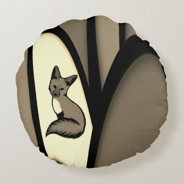 Foxy sein rundes kissen (Rückseite)