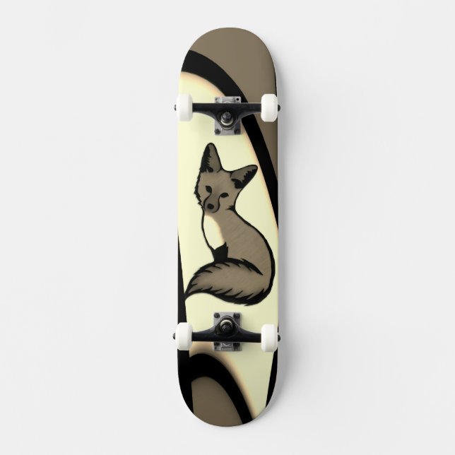 Foxy sein skateboard (Vorderseite)