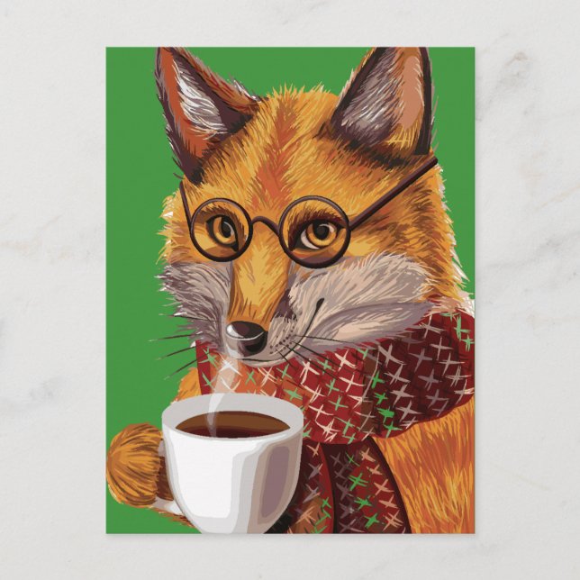 Foxy Tea Time Postkarte (Vorderseite)