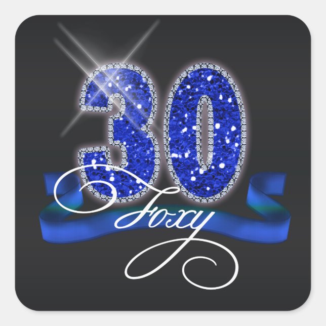 Foxy Thirty Sparkle ID191 Quadratischer Aufkleber (Vorderseite)