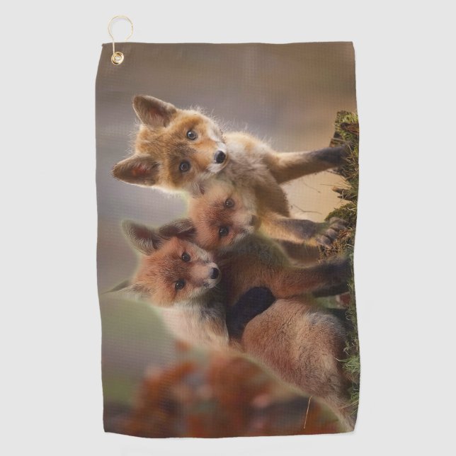 Foxy-Triplets Golfhandtuch (Vorderseite)