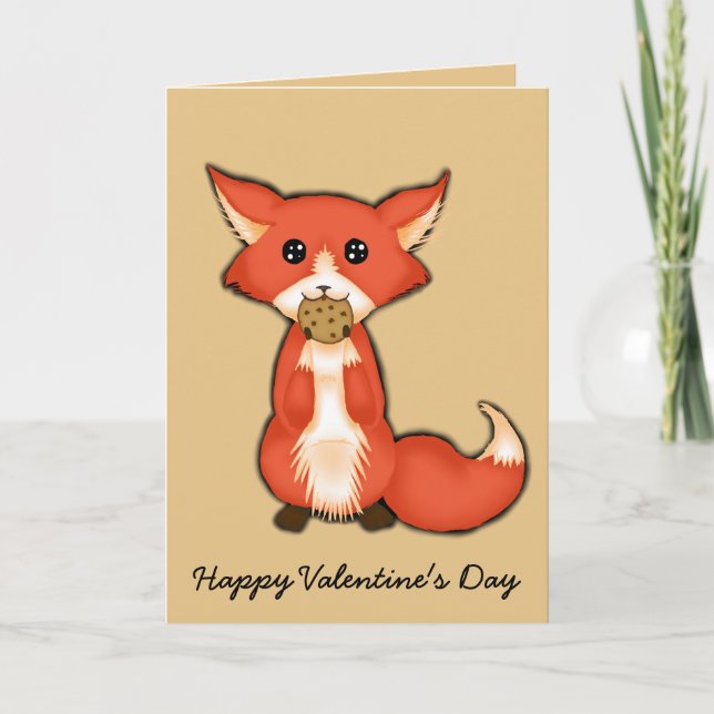Foxy und süßer Valentinsgruß Feiertagskarte (Vorderseite)