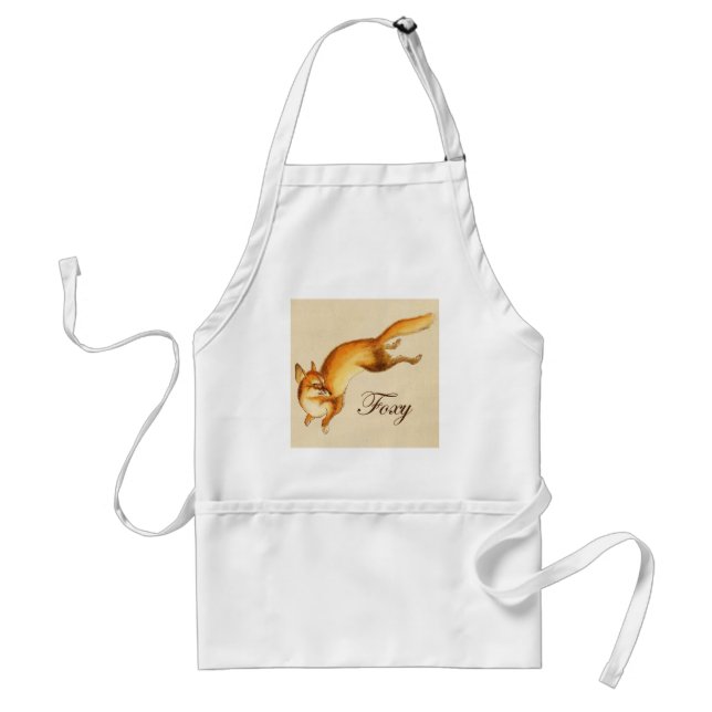 "Foxy" - Vintage japanische Skizze eines Fuchses Schürze (Vorne)