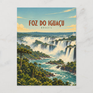 Foz do Iguaçu Brasilien Vintage Reise Kunst Postkarte