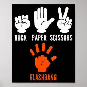 Fps-Gamer-Witz Schere, Stein, Papier Blendgranate  Poster