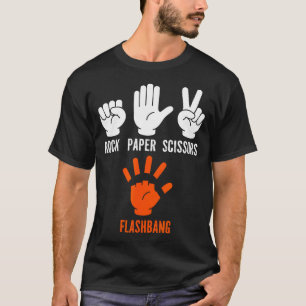Fps-Gamer-Witz Schere, Stein, Papier, Blendgranate T-Shirt
