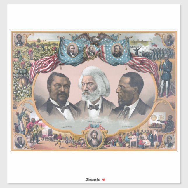 Fr3d3rick Bailey Douglass mit Black Abolitionist Aufkleber (Blatt)