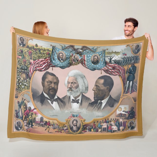 Fr3d3rick Bailey Douglass mit Black Abolitionist Fleecedecke (Beispiel)