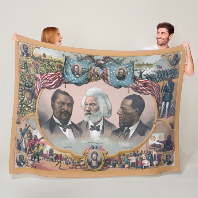Fr3d3rick Bailey Douglass mit Black Abolitionist Fleecedecke (Beispiel)