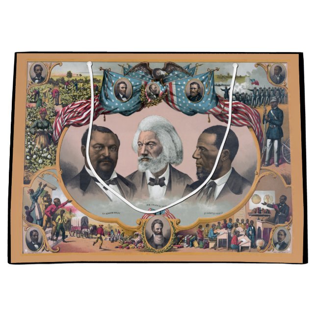 Fr3d3rick Bailey Douglass mit Black Abolitionist Große Geschenktüte (Vorderseite)