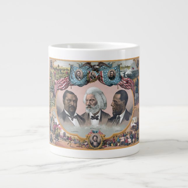 Fr3d3rick Bailey Douglass mit Black Abolitionist Jumbo-Tasse (Vorderseite)