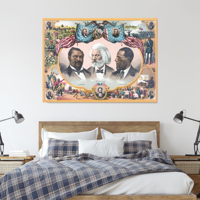 Fr3d3rick Bailey Douglass mit Black Abolitionist Leinwanddruck (Insitu (Schlafzimmer))