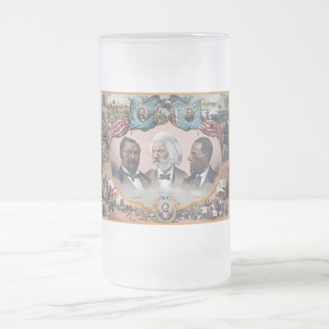 Fr3d3rick Bailey Douglass mit Black Abolitionist Mattglas Bierglas (Mittel)