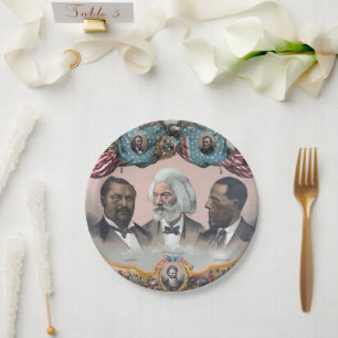 Fr3d3rick Bailey Douglass mit Black Abolitionist Pappteller