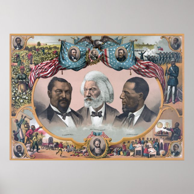 Fr3d3rick Bailey Douglass mit Black Abolitionist Poster (Vorne)