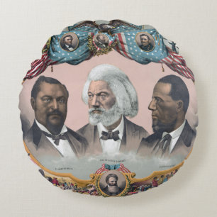 Fr3d3rick Bailey Douglass mit Black Abolitionist Rundes Kissen