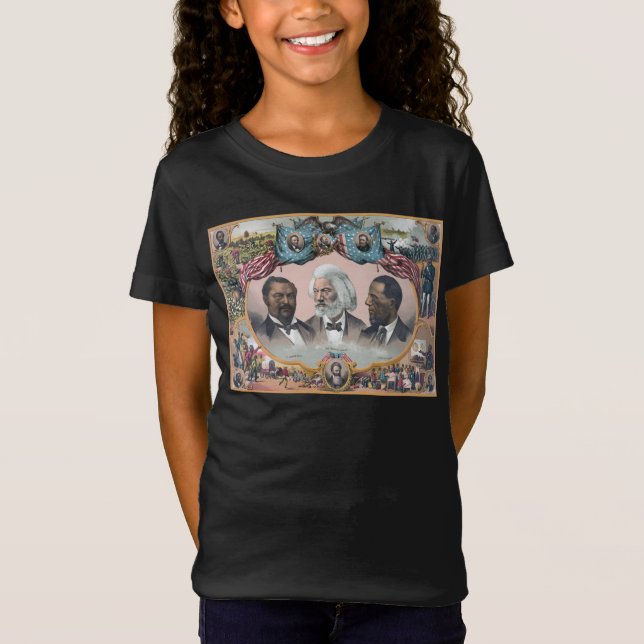 Fr3d3rick Bailey Douglass mit Black Abolitionist T-Shirt (Vorderseite)
