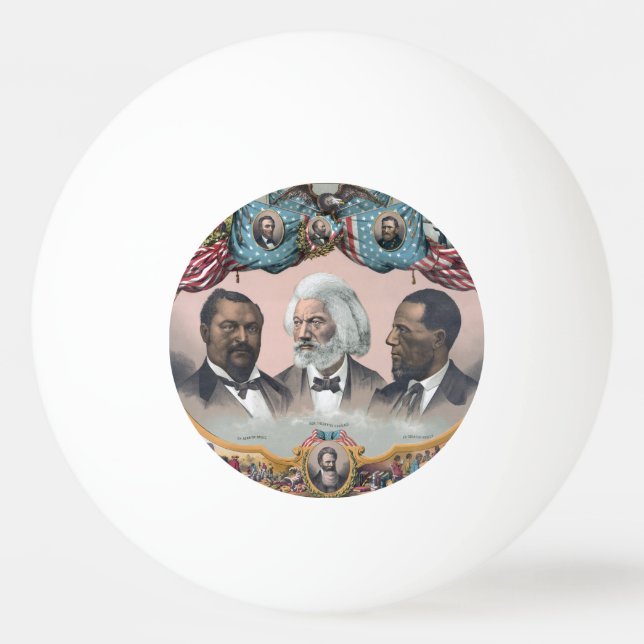 Fr3d3rick Bailey Douglass mit Black Abolitionist Tischtennisball (Vorderseite)