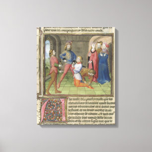 Fr.120 f.522v das Adeln von Lancelot von ' Leinwanddruck