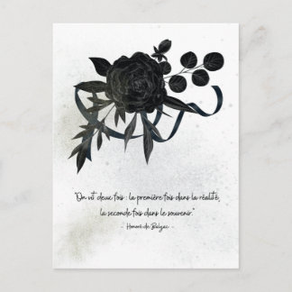 FR | Carte de condoléances – Rose noire Postkarte