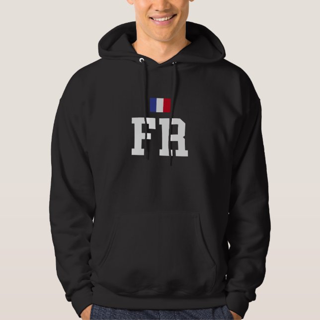 FR Frankreich Französischer Flaggensoccer Hoodie (Vorderseite)
