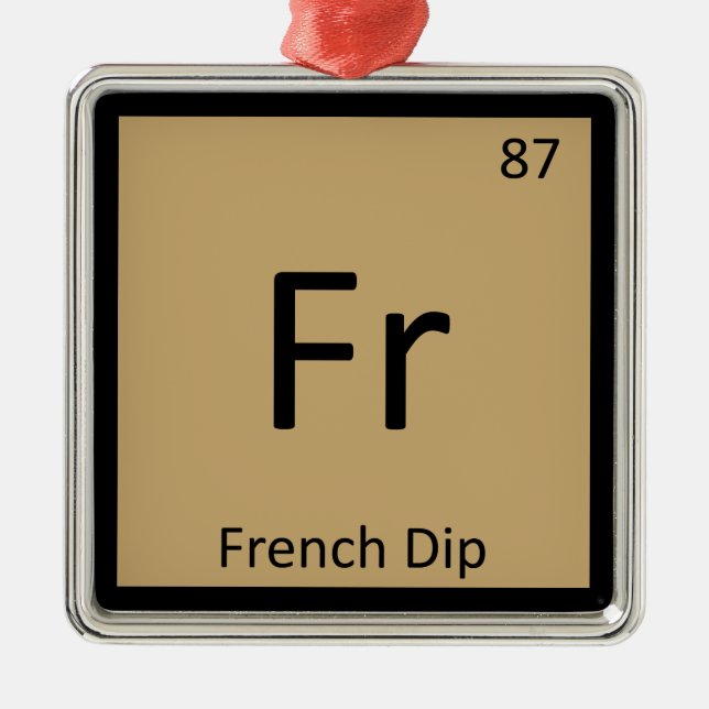 Fr - Französisches Symbol für Dip Chemistry Silbernes Ornament (Vorne)